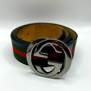 Silver Gucci Belt 34"